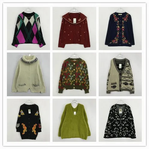 

Retro Vintage Knitted Stripe Sweater V-Ne Women's Autumn Winter Warm Faion Outerwear Single Button Long Sve Casual Sle