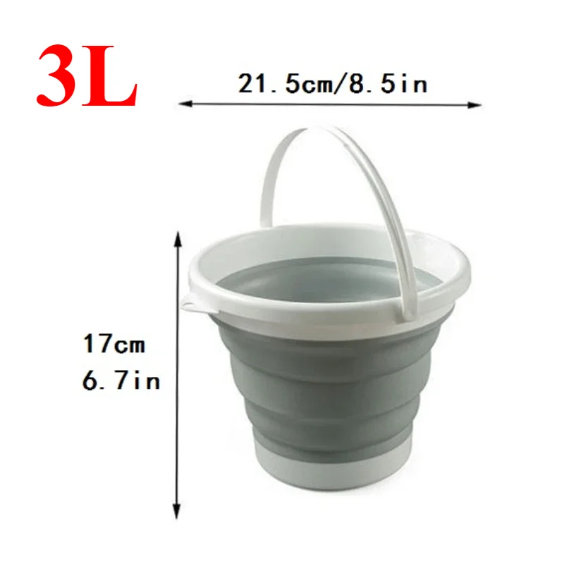 3L Foldable Bucket Cleaning Bucket Mop Bucket Portable Small Plastic Camping, Fishing, Car Washing Supplies To Save Space