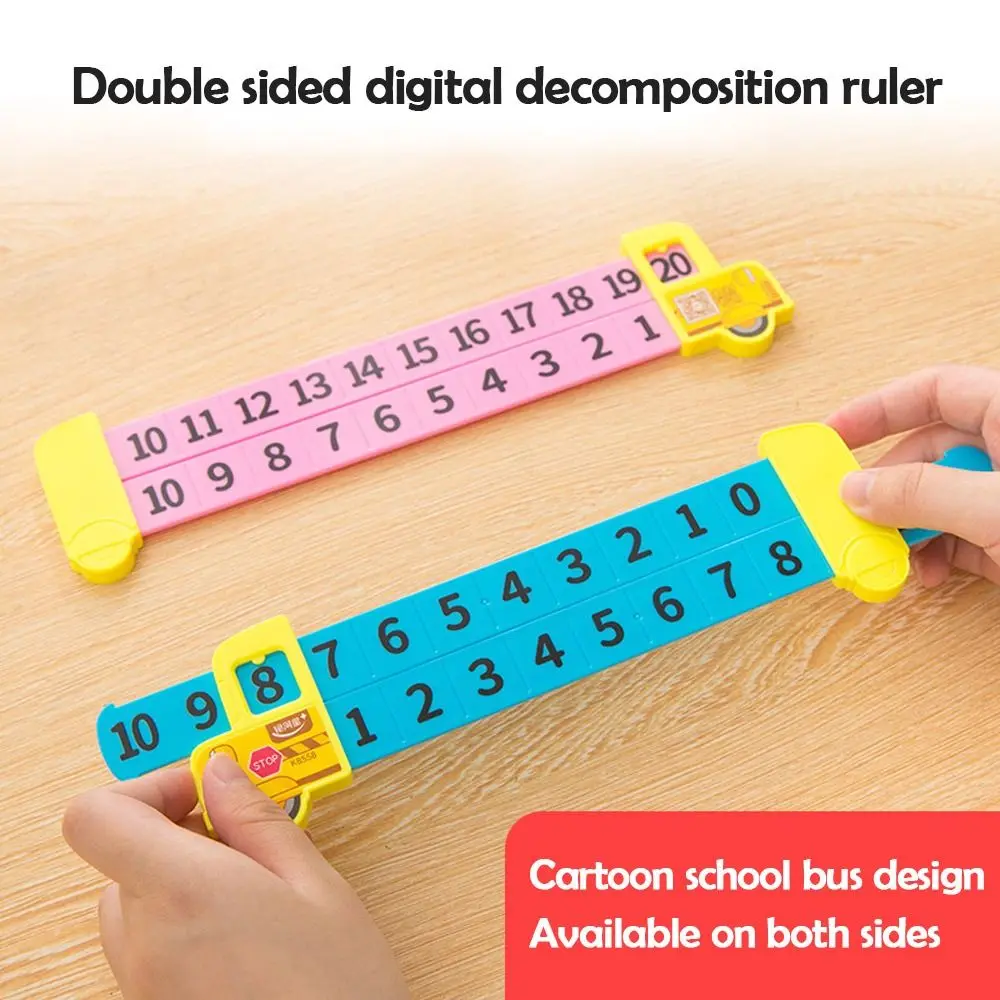 Plastic Math Decomposition Ruler Random Color Portable Subtraction Ruler Teaching Demonstration Within 20 Addition Ruler