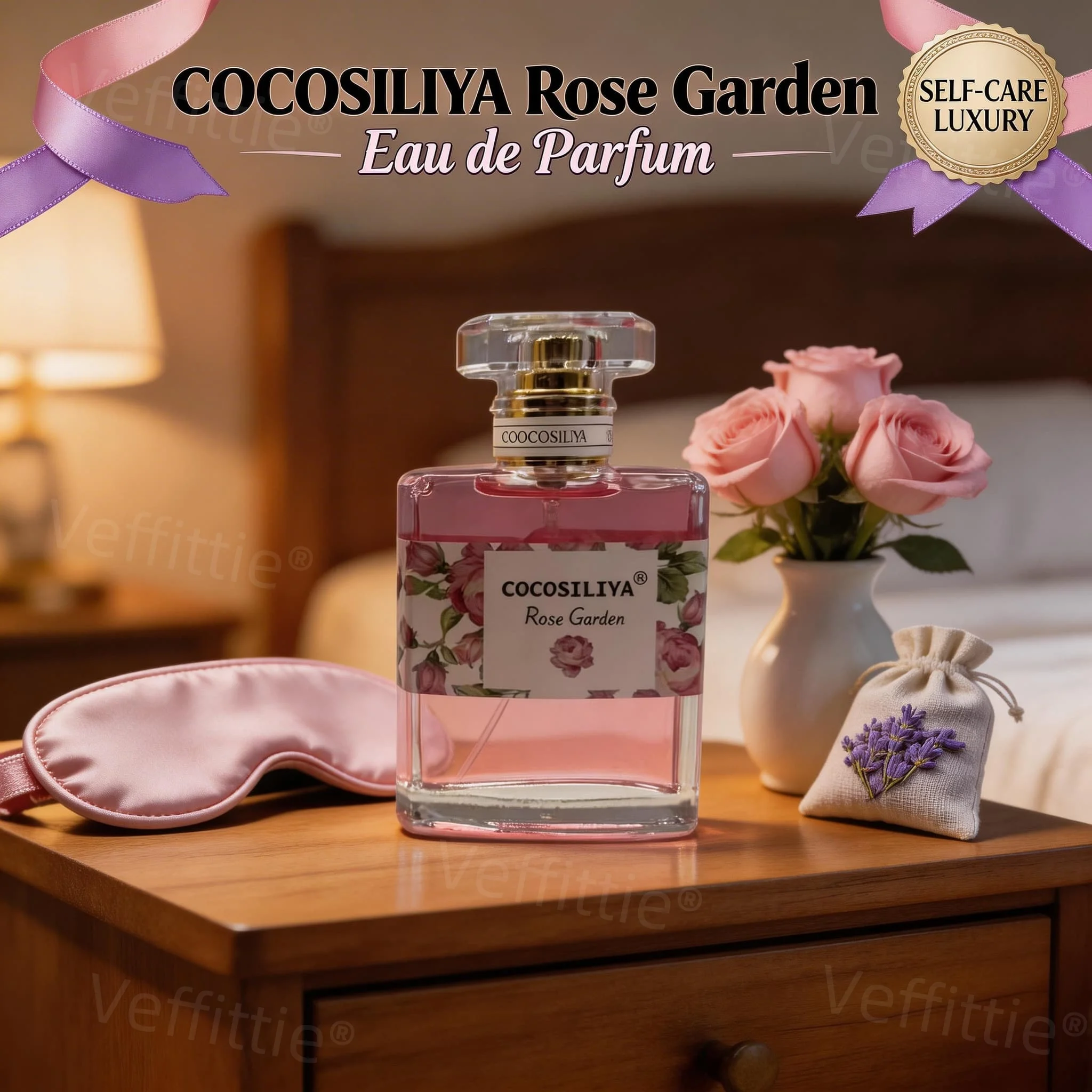 

Home Rose Citrus-Woody Serenity Eau De Parfum, 50ml Pink Floral Bottle, Indoor Wear, Soft Oakwood Essence for Cozy Quiet Days