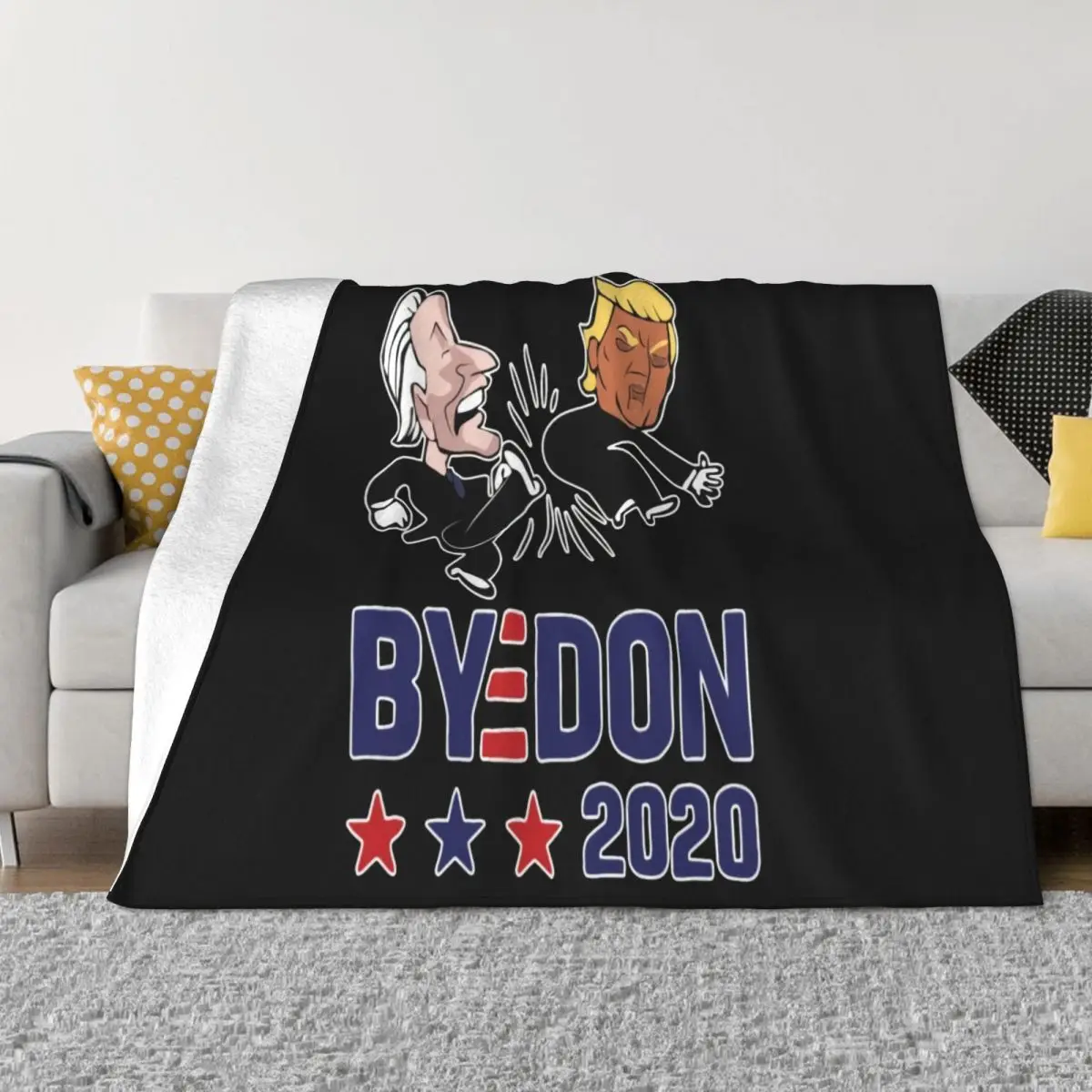 Byedon 2020 Cartoon Bye Don Joe Biden Donald Trump Election Autumn Animal Print Funny Throw Blanket