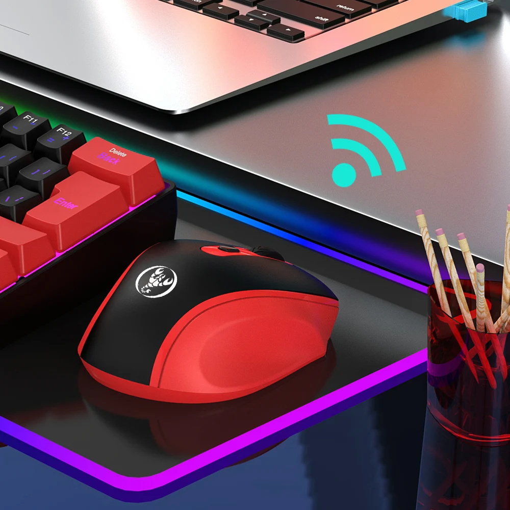 HXSJ Ergonomic 2.4G Wireless Gaming Mouse - Optical, 3-Level Adjustable Resolution, Comfortable Design for Laptop Desktop Mac