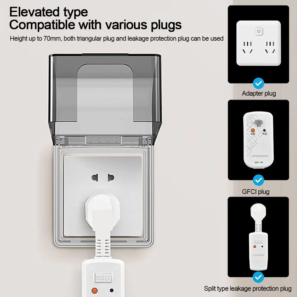 

Настенный переключатель, защитная крышка, пластиковая самоклеящаяся увеличенная водонепроницаемая коробка 86, крышка электрической вилки для ванной комнаты