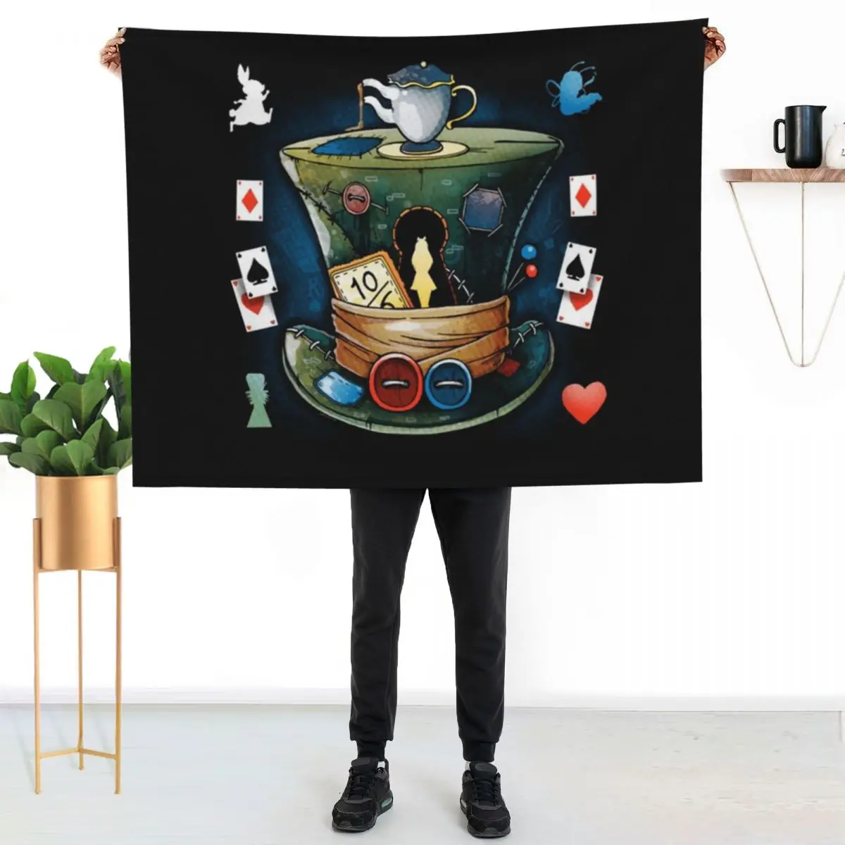 Crazy hatter Throw Blanket Quilt Decorative Throw Designers christmas decoration funny gift Thermals For Travel Blankets