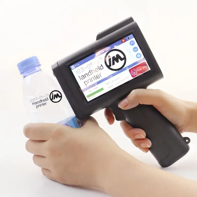 Mesin Pencetak Label Plastik Online Portabel untuk Label Tas, Label Benda Bulat, Mesin Pencetak Stiker Roll untuk Mencetak Tanggal Kedaluwarsa