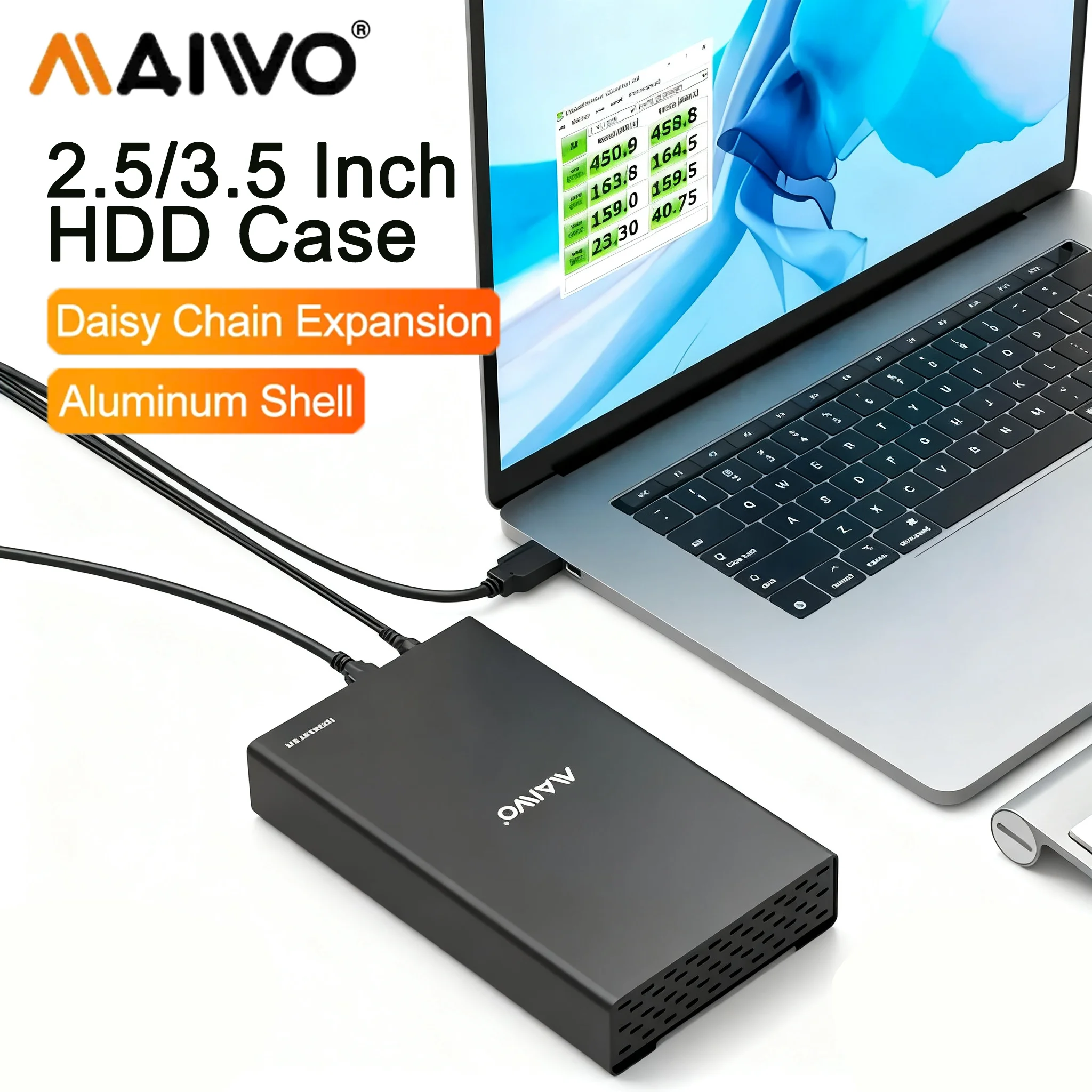 

MAIWO 10 Гбит/с USB 3.1 Type-C к SATA Корпус для жесткого диска Внешний HDD SSD Чехол для 2,5/3,5-дюймовых дисков SATA с поддержкой UASP