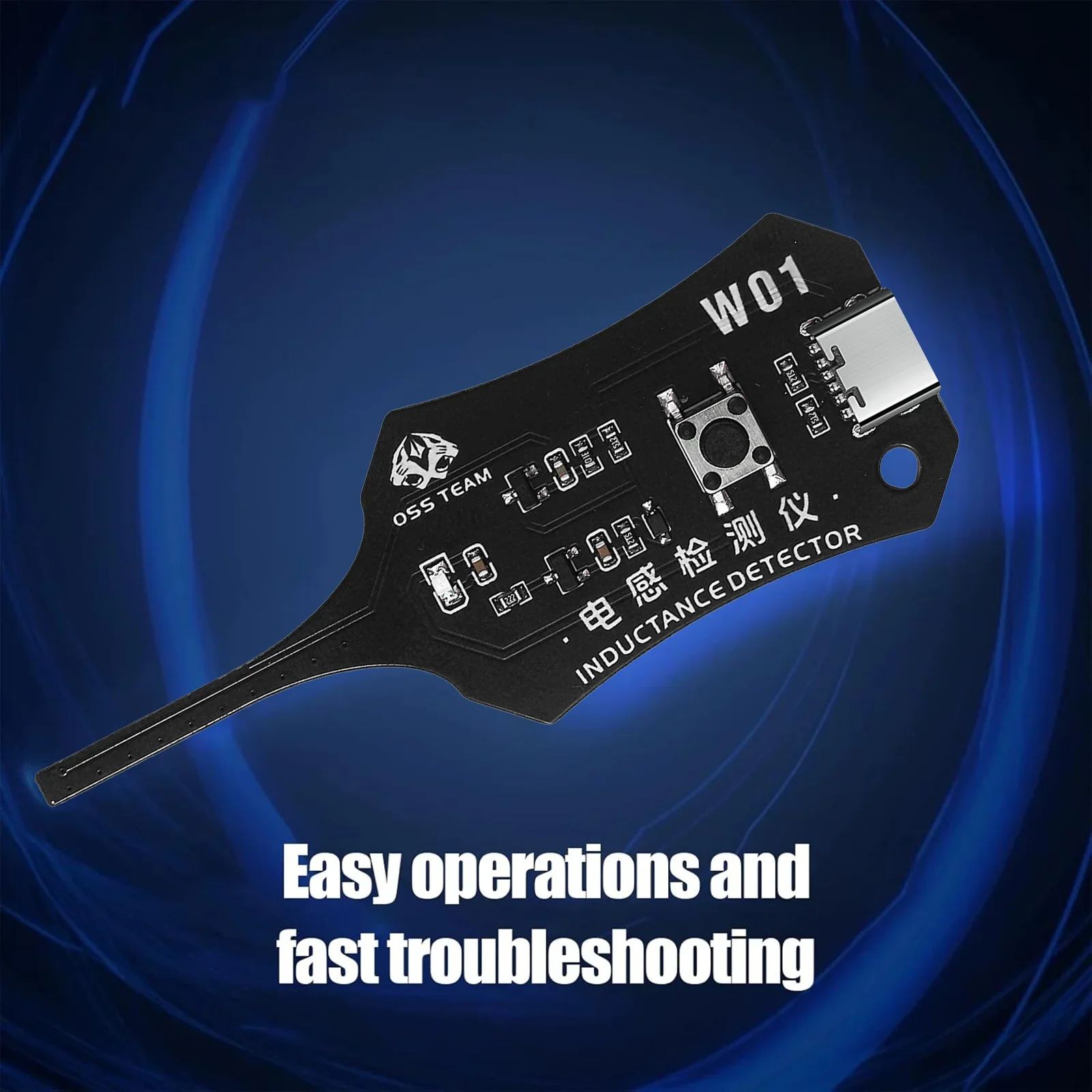 OSS W01 Inductor Detector Tool Motherboard Coil Tester For Mobile Phone Component Fault Detection Type-C