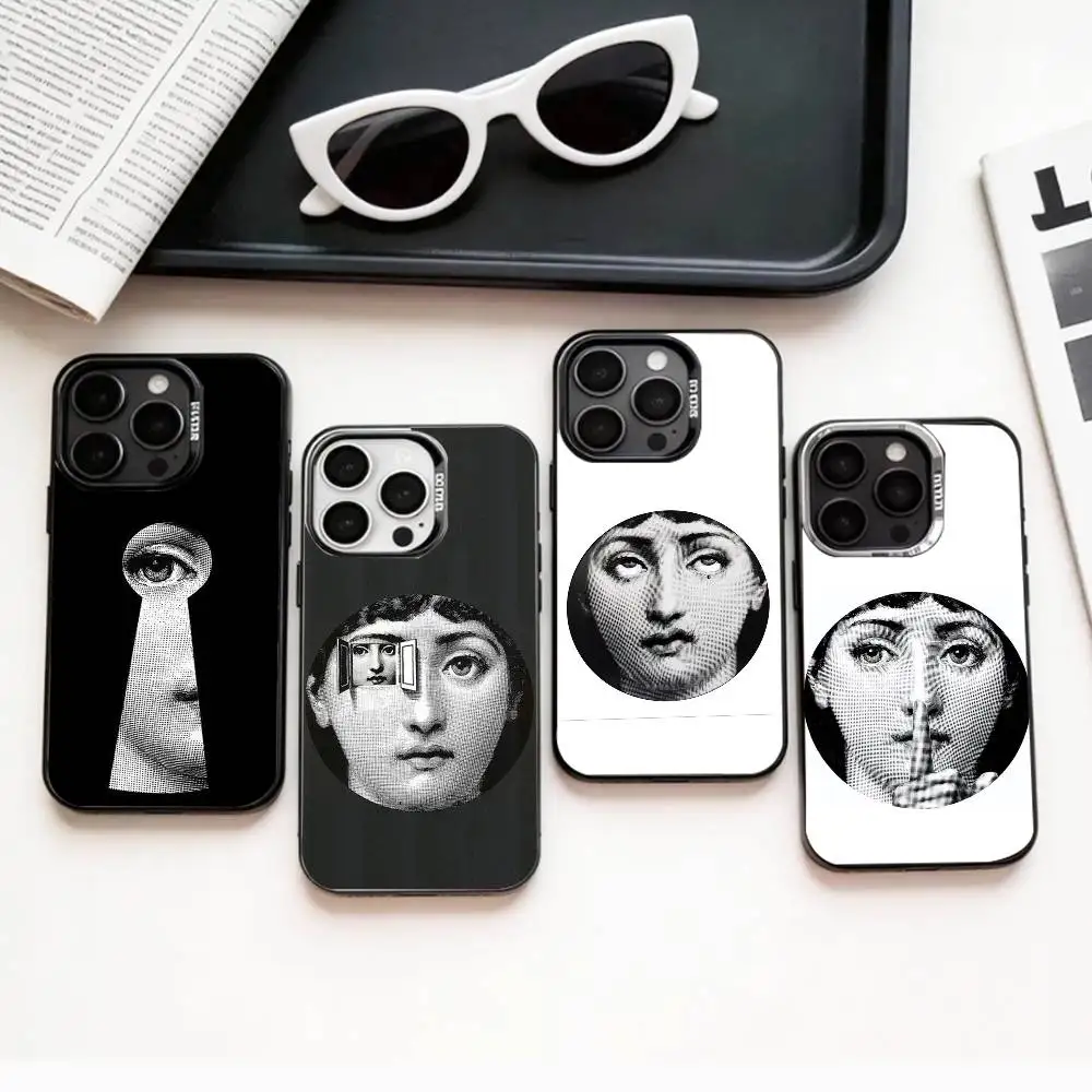 

COOL P-PieroS F-Face Art Phone Case For iPhone17,16,15,14,13,12,11 Plus,Pro Max Colored Silver Plated Inside Cover