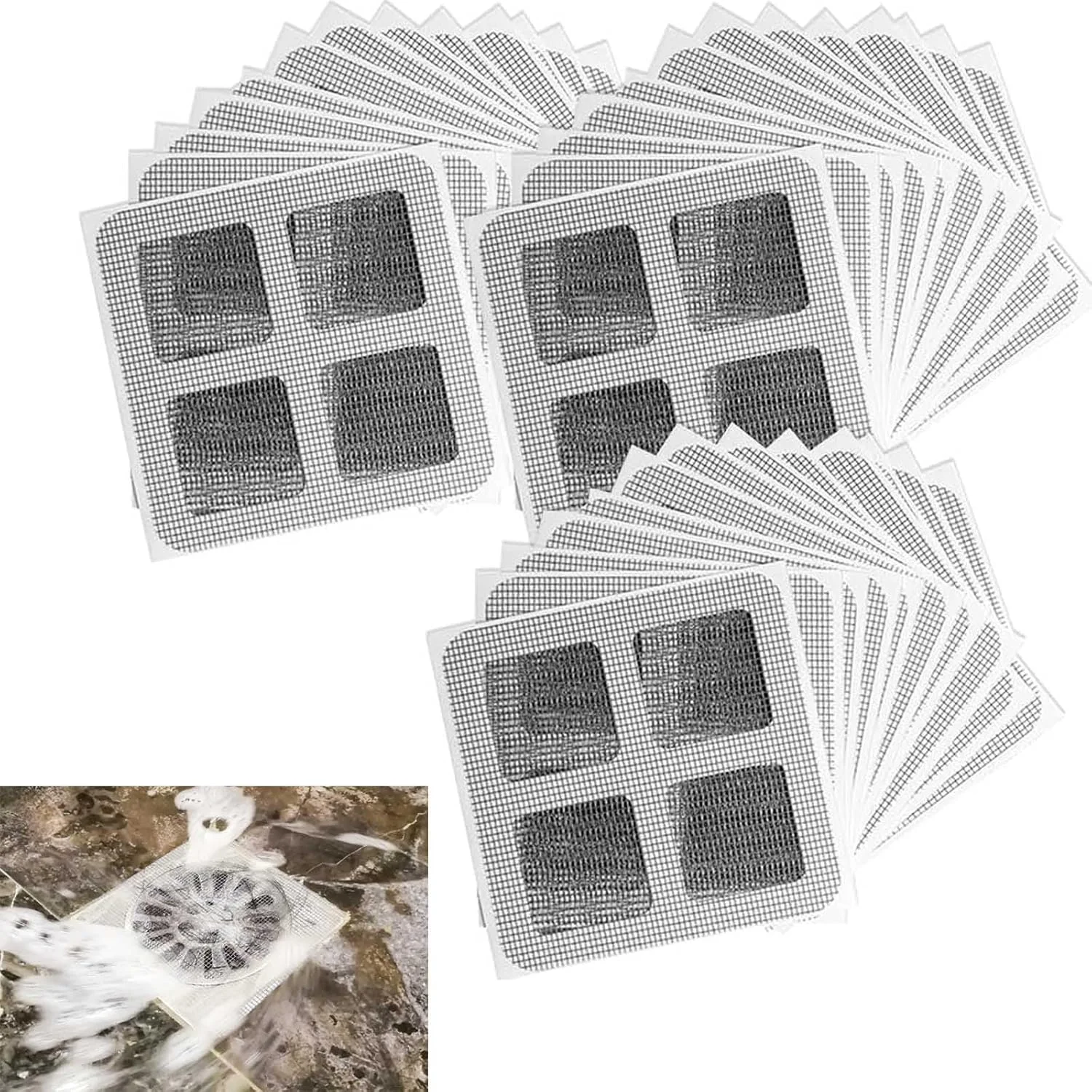 30pcs Disposable Floor Drain Filter Stickers,Drain Hair Catcher Floor Drain Mesh Sticker, Shower Hair Drain Catcher Stickers for