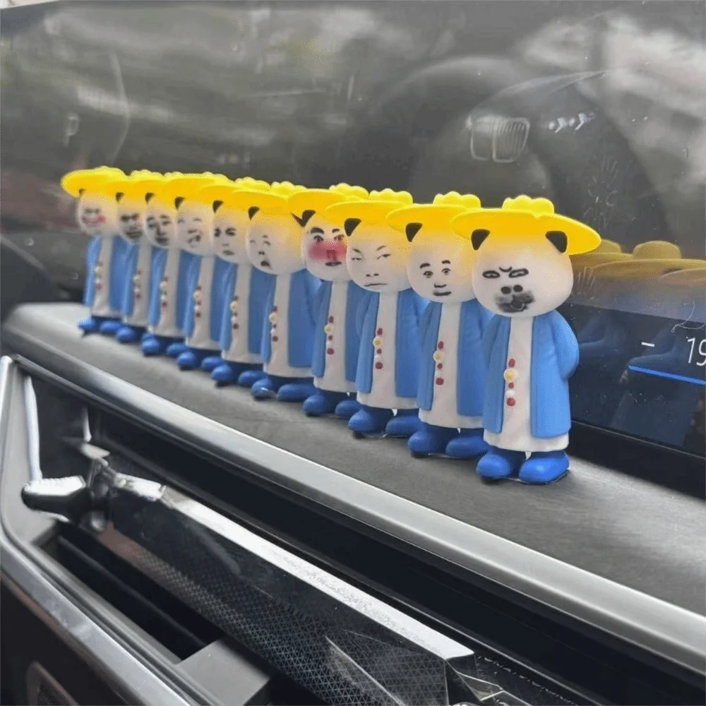 

10 шт., фигурка из смолы и песка, настольное украшение, абстрактное выражение, миниатюрная удача, интересные выражения