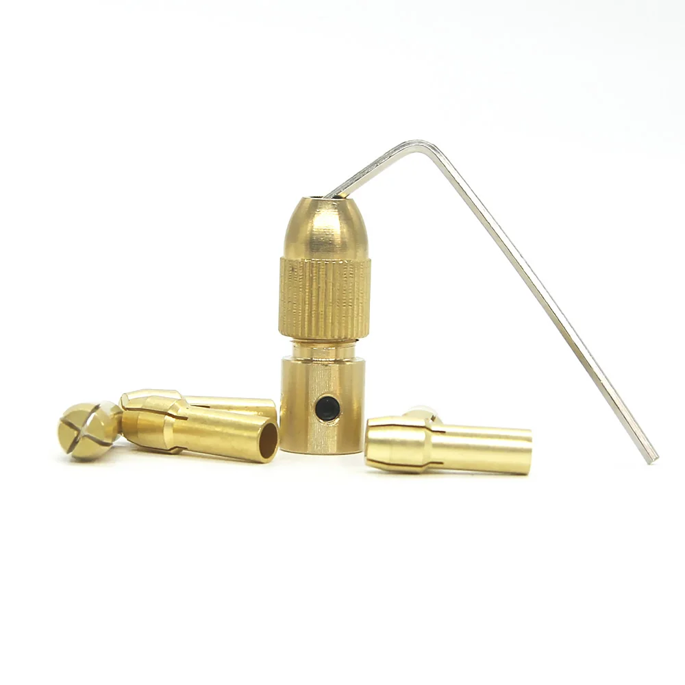 Brass Collet Mini Drill Chucks For Electric Motor Shaft Drill Bit Tool Chuck Adapter Quick Release Keyless Bit Adapt