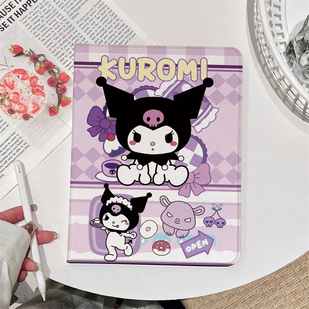 

Kuromi Tablet Cover For iPad Air 11 2025 10th 10.9in 11th A16 9th 8 7 6 5 Gen Pro11 2024 Mini4-7 10.2/10.5 With Pen Holder Case
