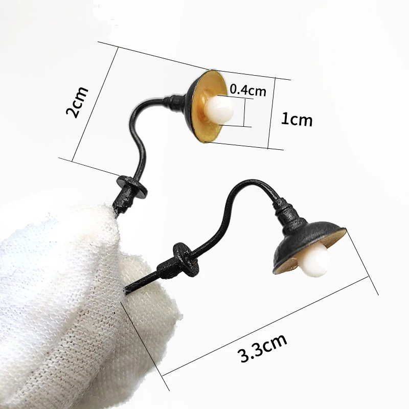 Hohe Qualität 1:25/87 Skala Wand Lampe Modell Garten Hof Kronleuchter Sand Tabelle Led Licht Puppe Haus Dekor Material warm Weiß