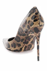 Hot selling Leopard Print Super High Heels In Europe and America, Slim Heel New Fashionable Women's Shoes