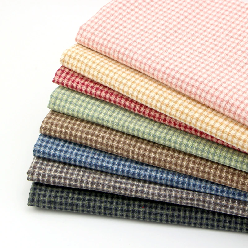 DIY Japan Little Cloth Group Yarn-dyed fabric,for Sewing Handmade Patchwork Quilting ,Grid Stripe Dot 50x150cm