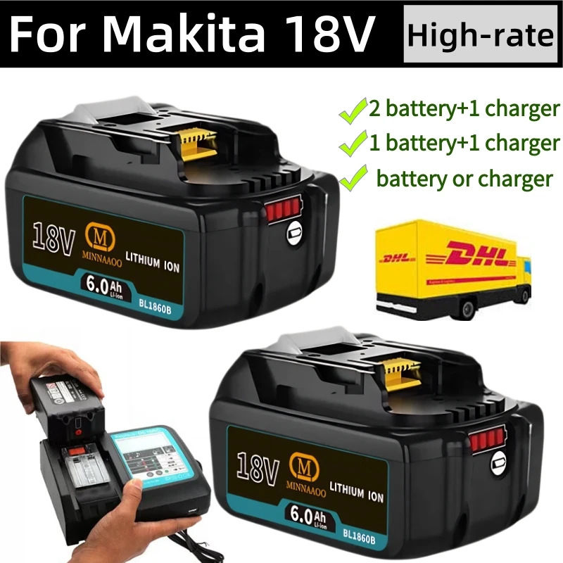 

Оригинальный сменный аккумулятор Makita 18 В, 6,0 Ач Светодиод, замена электроинструмента BL1860 BL1850 BL1830 LXT