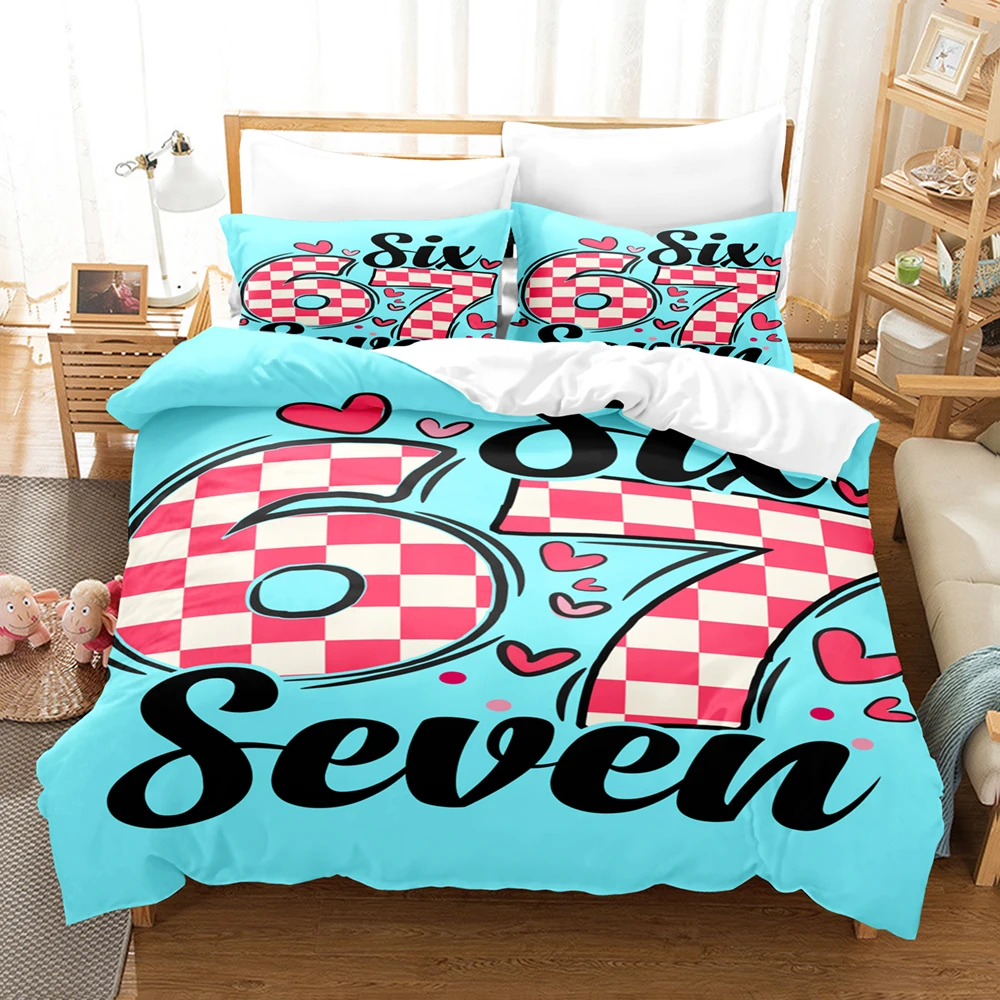 Blue 67 POP Culture 3D Print Bedding Set Modern Style Soft Duvet Cover Set King Queen Twin Size Birthday Gift for Bedroom Decor