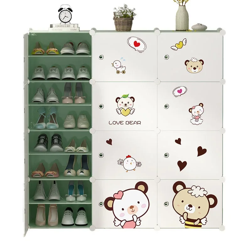 

Simple shoe cabinet household dust storage artifact shoe rack multi-layer assembly e****mical door plastic large capacity