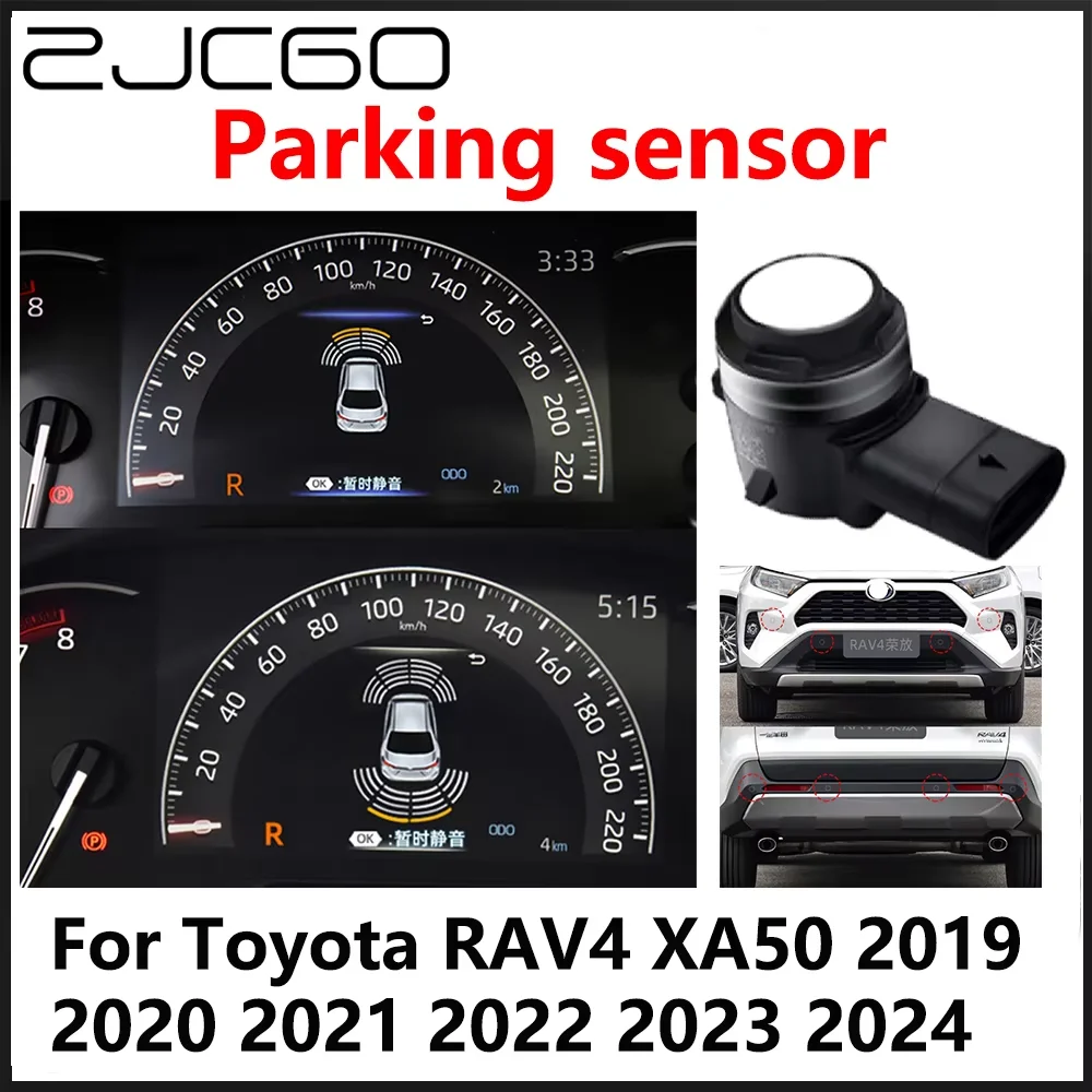 ZJCGO OEM Front Rear Reverse Parking Sensor PDC Car Reversing AID System For Toyota RAV4 XA50 2019 2020 2021 2022 2023 2024
