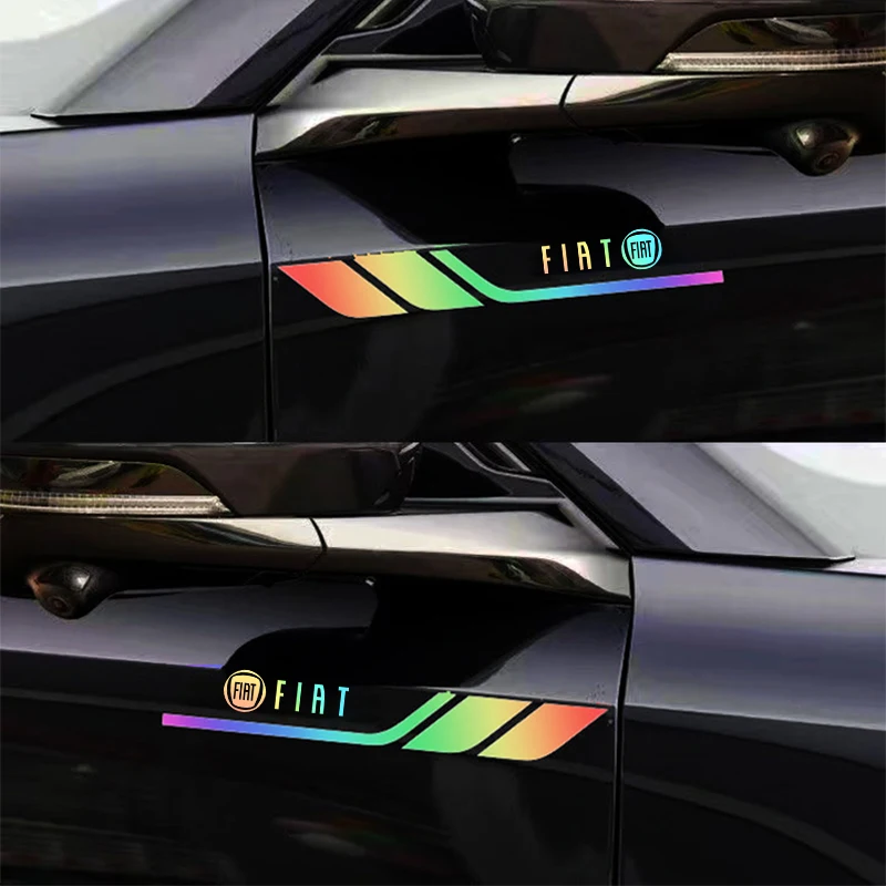 2 Pcs Car Stickers Body Side Stickers Reflective Decorative Stickers for Fiat Stilo Abarth 500 Ducato Tipo  Punto Exterior Parts