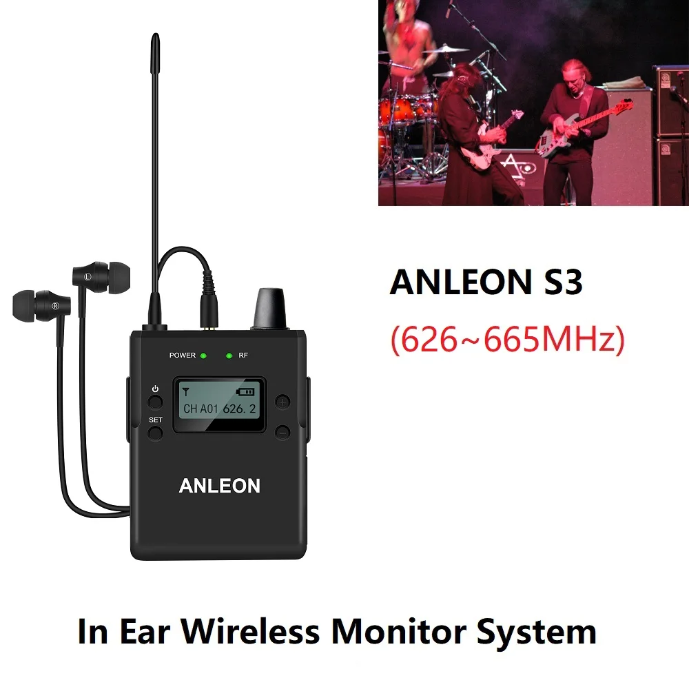 ANLEON S3 626-665MHz Professional Digital Monitoring System Kits for Stage Performance UHF Stereo Wireless In-ear Monitor System