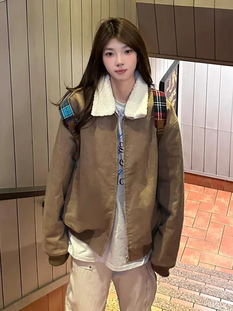 

Bomber Jackets Womens Jacket Zipper Autumn Colorful Rainbow Youthful Layered Color-Clashing Trendy Chic Leisure Matching Commute