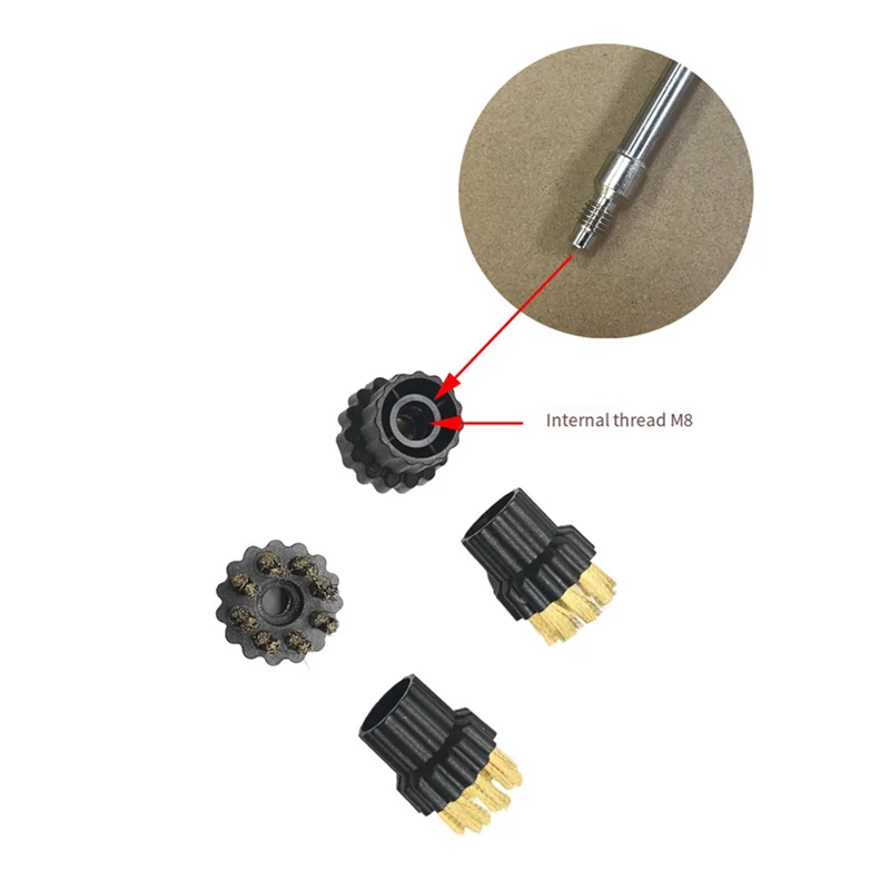 M04K 16Pcs M8 스팀 청소기 브러시 헤드 스티머 교체 부착물 하드 표면 브러시 헤드 스팀 청소기 액세서리