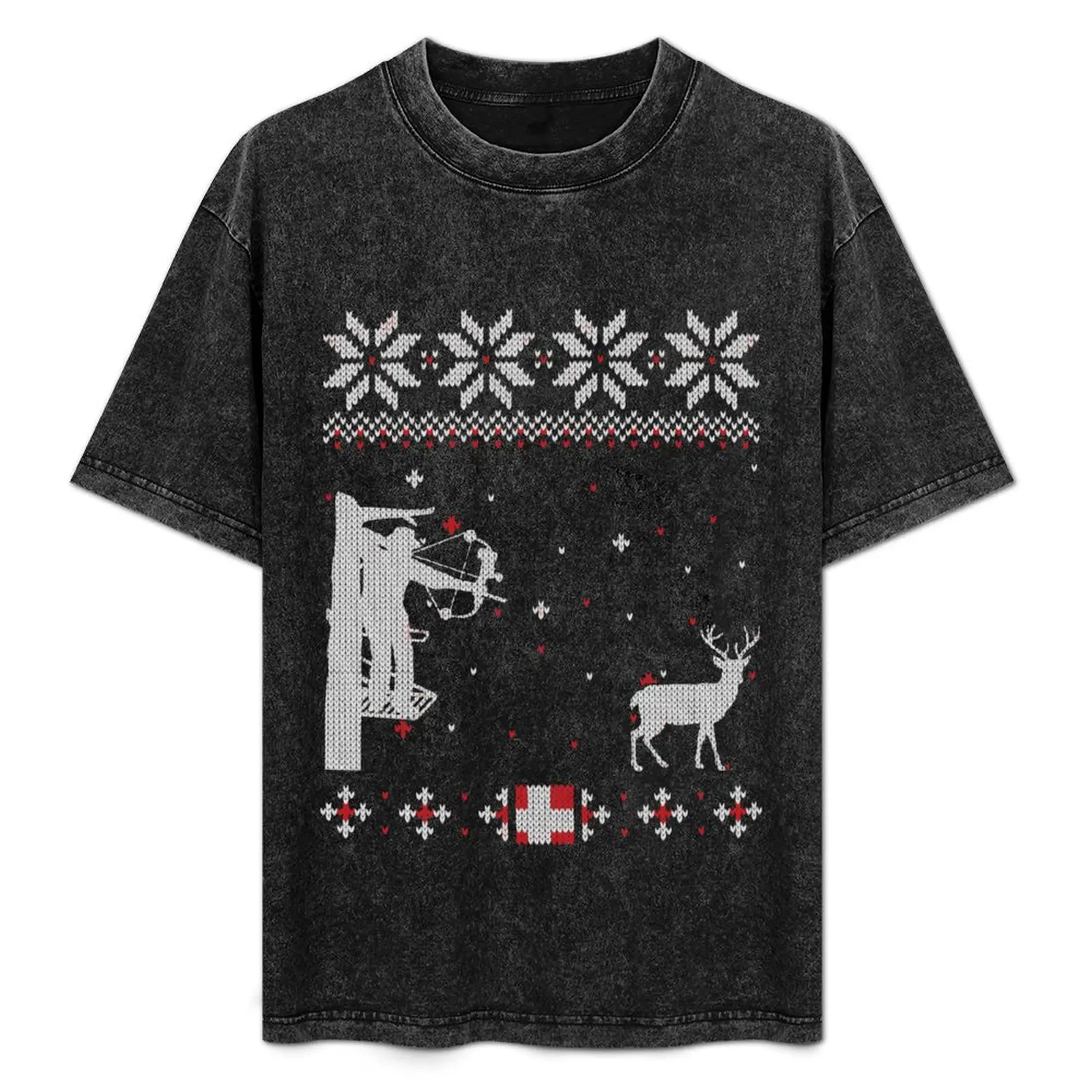 

Bow Hunter Ugly Christmas Sweater Bowhunter Archery Hunting T-Shirt Soft Lightweight Cotton T-Shirt