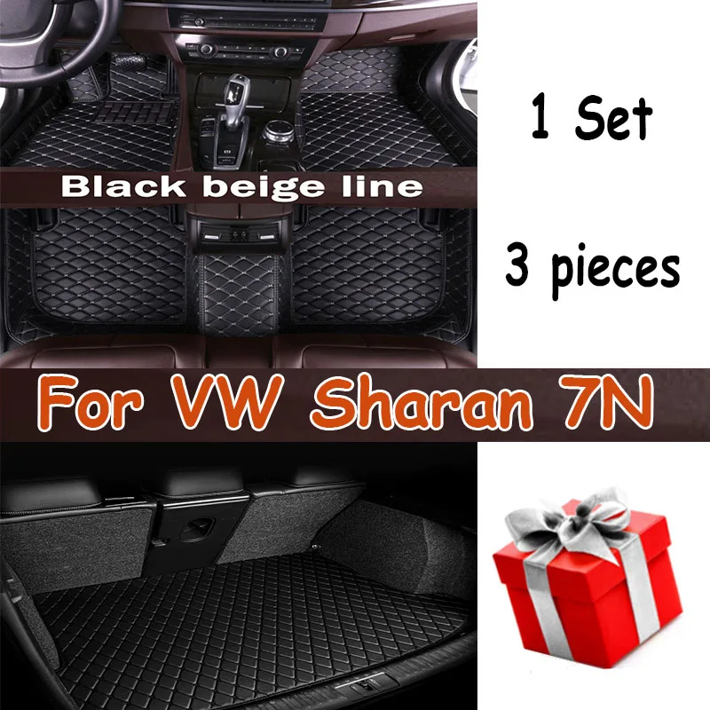 

Car Floor Mats For VW VW Sharan 7N 7seat 2010~2022 Auto Leather Floor Mat Rugs Pad Interior Parts Car Accessories 2012