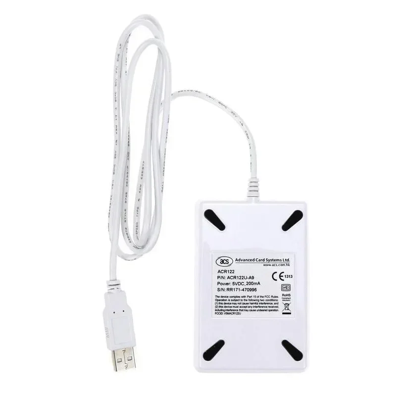 13.56 MHz Card Reader, RFID Duplicator, Smart Card Reader with UID Card, Key Fob, Keychain, ACR122U for Windows Linux Mac