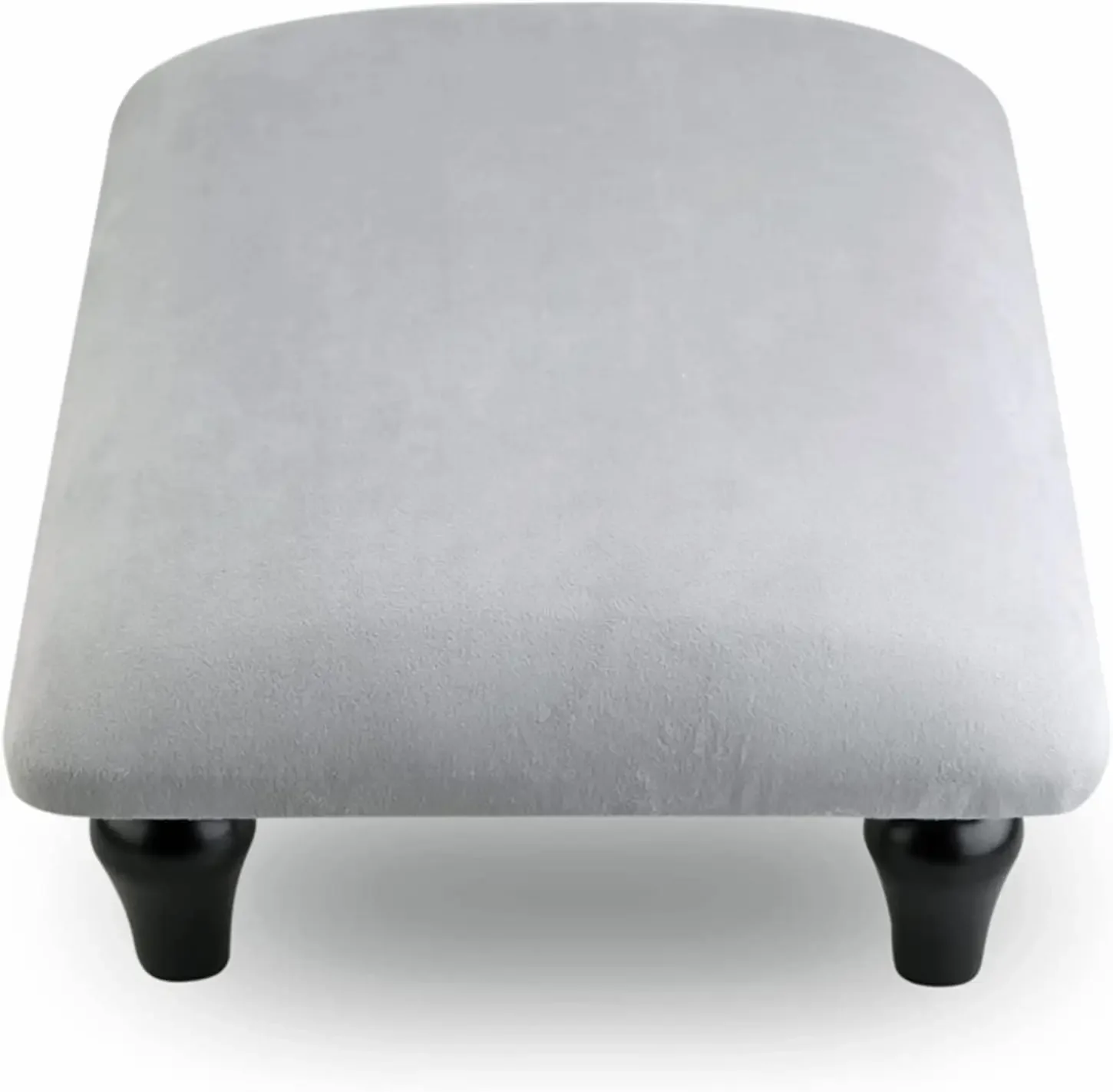 مقعد قدم صغير عثماني مع أرجل خشبية ثابتة، مسند قدم منجد، مقعد مبطن لراحة القدم