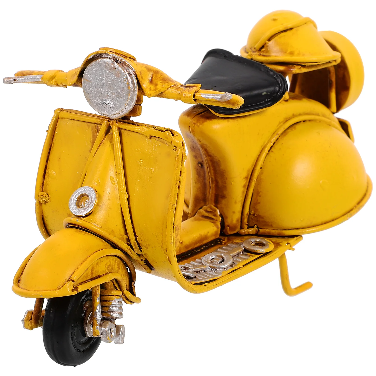 

Vintage Metal Motorcycle Model Decoration Yellow Small Retro Sculpture Home Office Bedroom Elegant Desktop