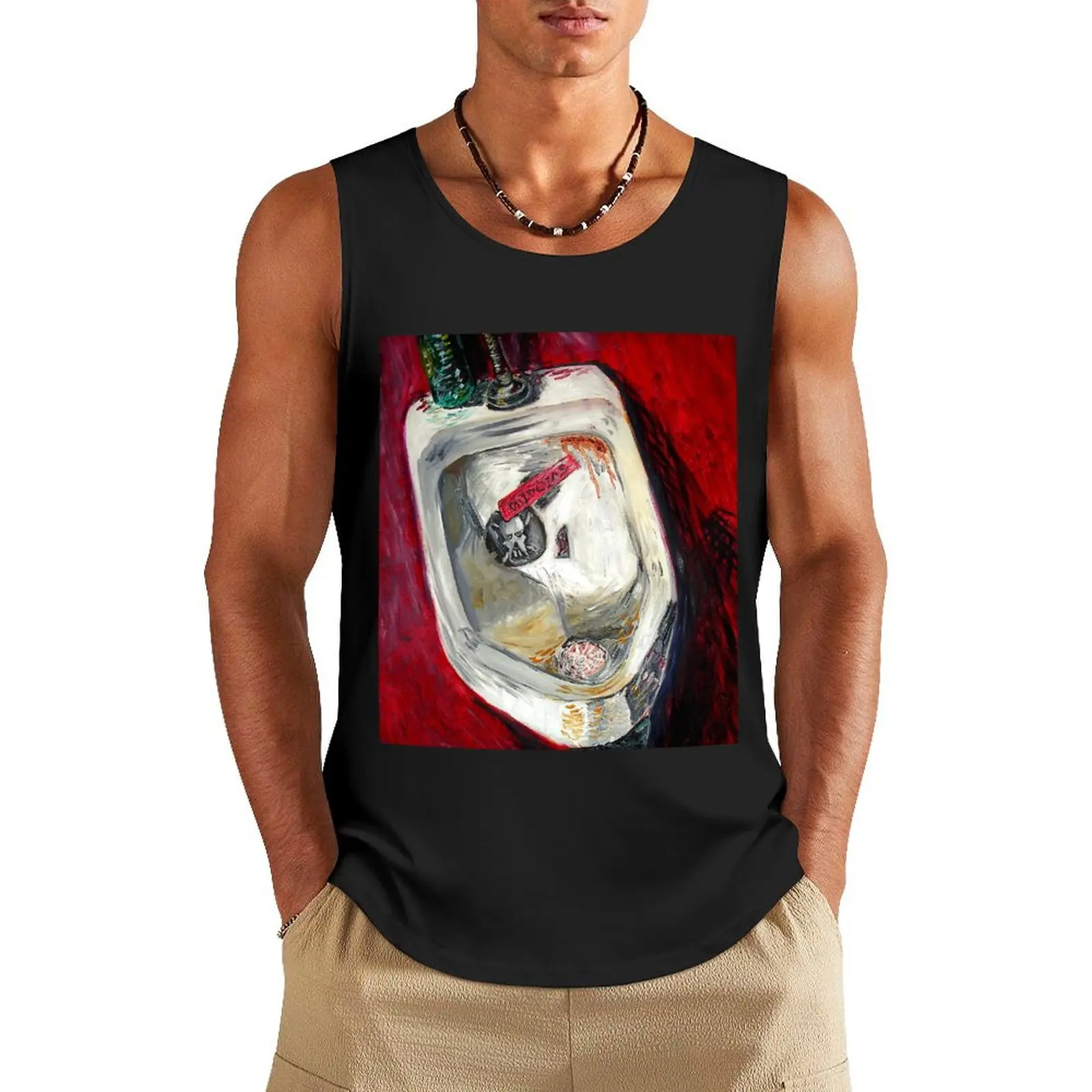 Punk Urinal - Painting Tank Top gym wear men mens clothing Men's fitness t-shirt