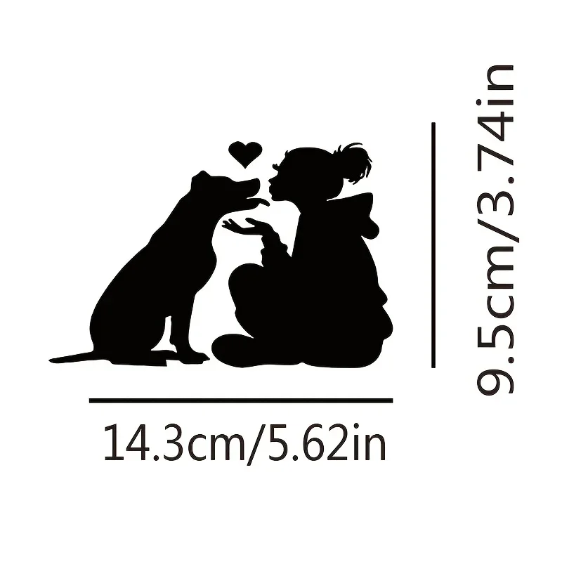 1PC Girl - and - Dog Car Silhouette Sticker - Ideal for Adding a Loving Vibe view 6