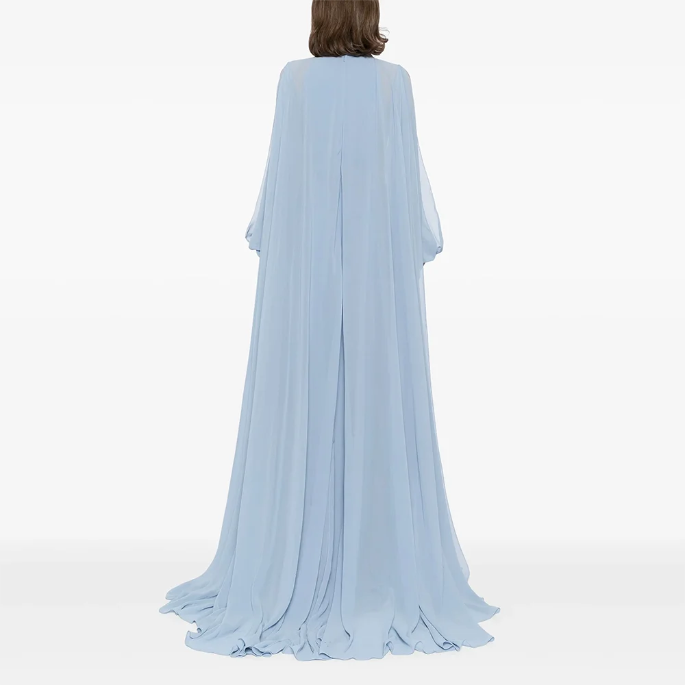 Vestidos de Noche sencillos, cuello alto, mangas largas, vestidos de noche de sirena, elegantes hasta el suelo, vestidos de graduación personalizados 2025