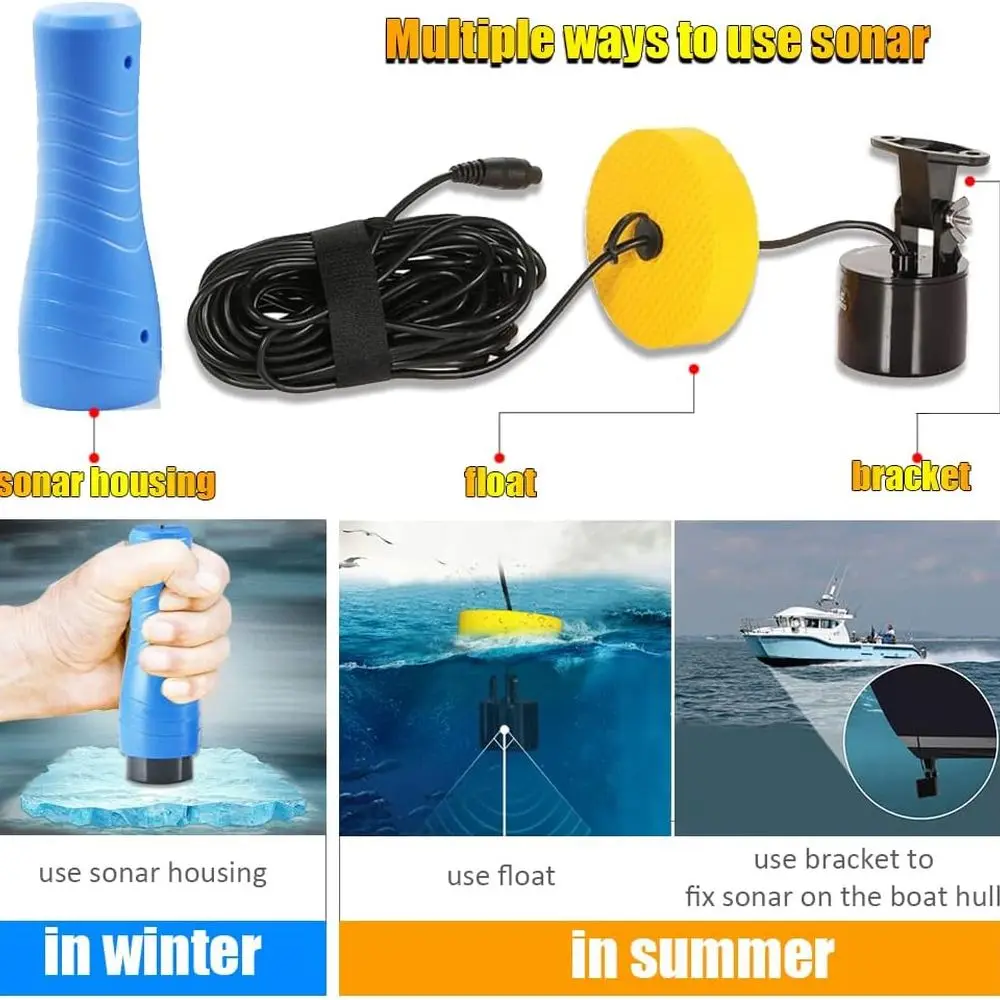 صغيرة محمولة صياد السمك كاياك السونار يده مكتشف الأسماك الجليد الصيد Castable عمق مكتشف قارب صياد الهدايا #5