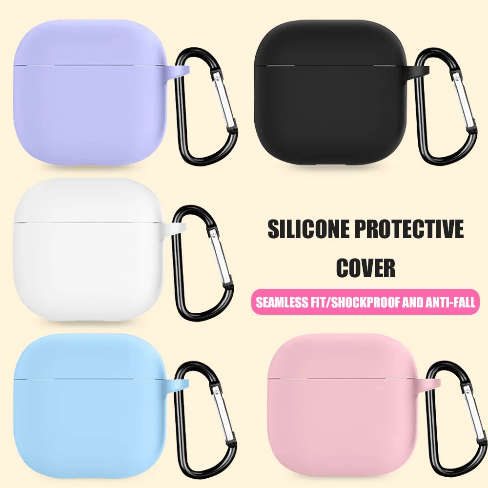 

Silicone With Hook Earphone Cases For Airpods 4 Case Cover Protective Cases For Airpods 4 4th Gen Wireless Headphone Accessories