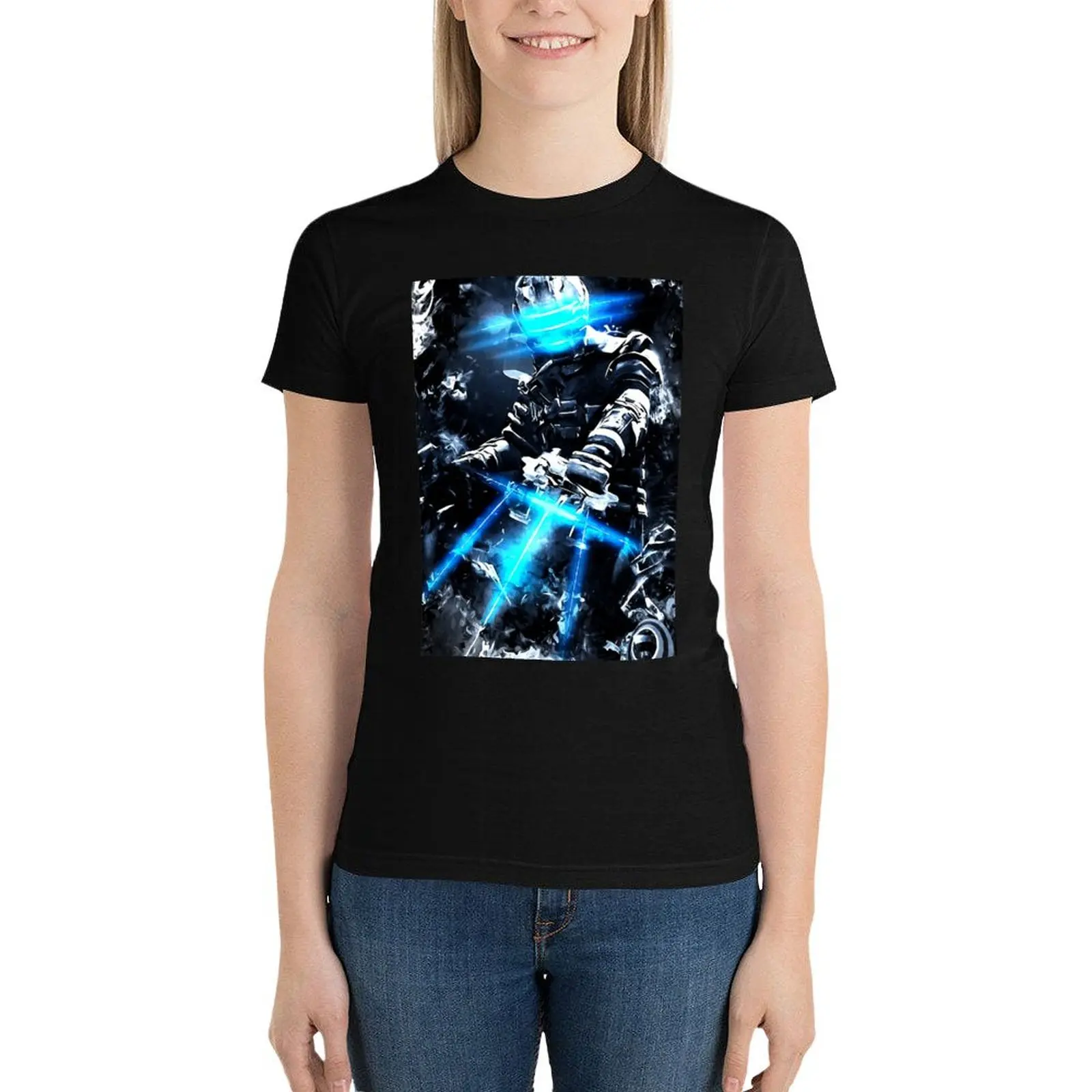 

Dead Space White Noise Isaac T-Shirt Aesthetic clothing summer top funny tight shirts for Women