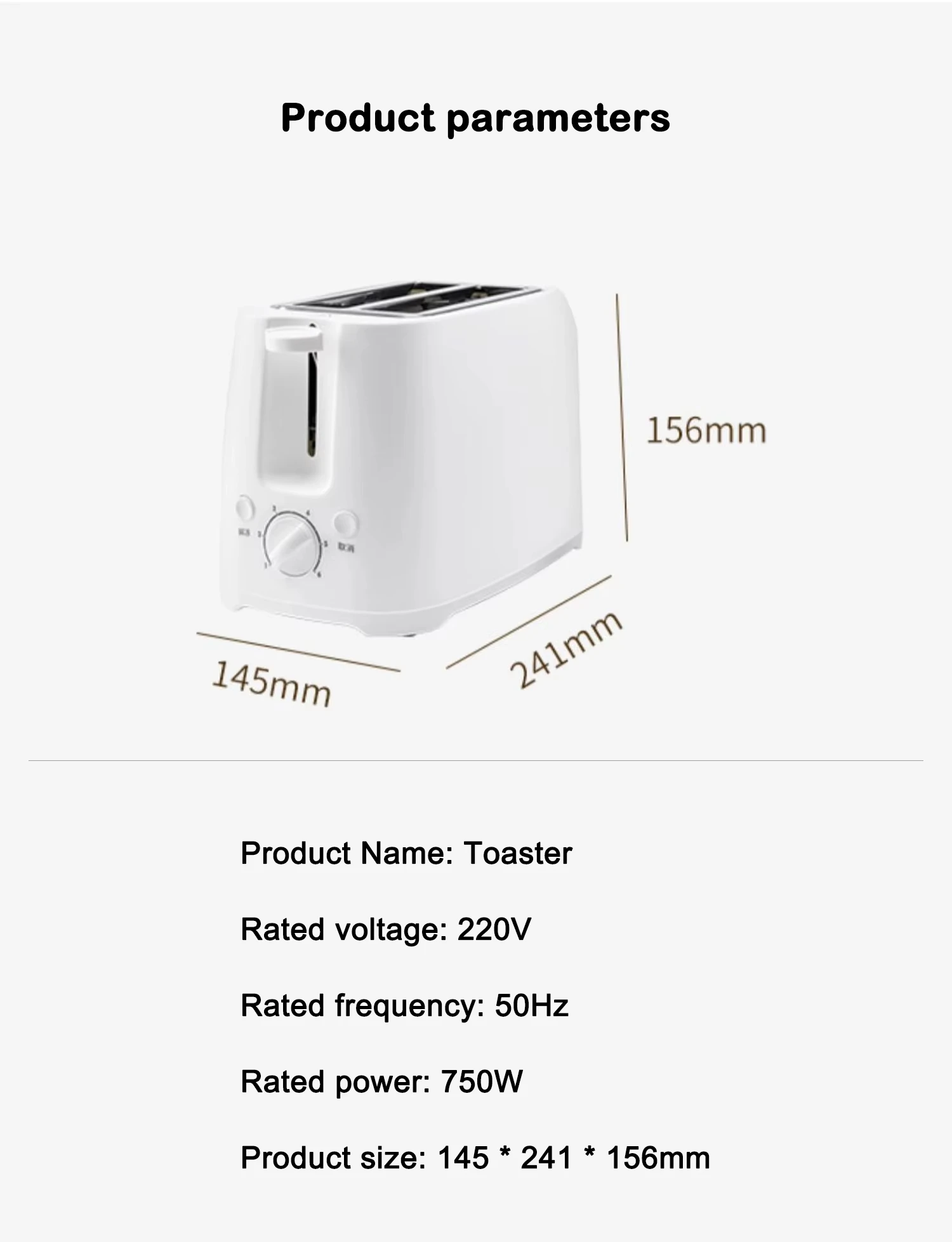 DMWD Electric Toaster 2 Slices Breakfast Bread Machine Removable Crumb Tray Toasters Home Automatic Sandwich Heating Maker 220V