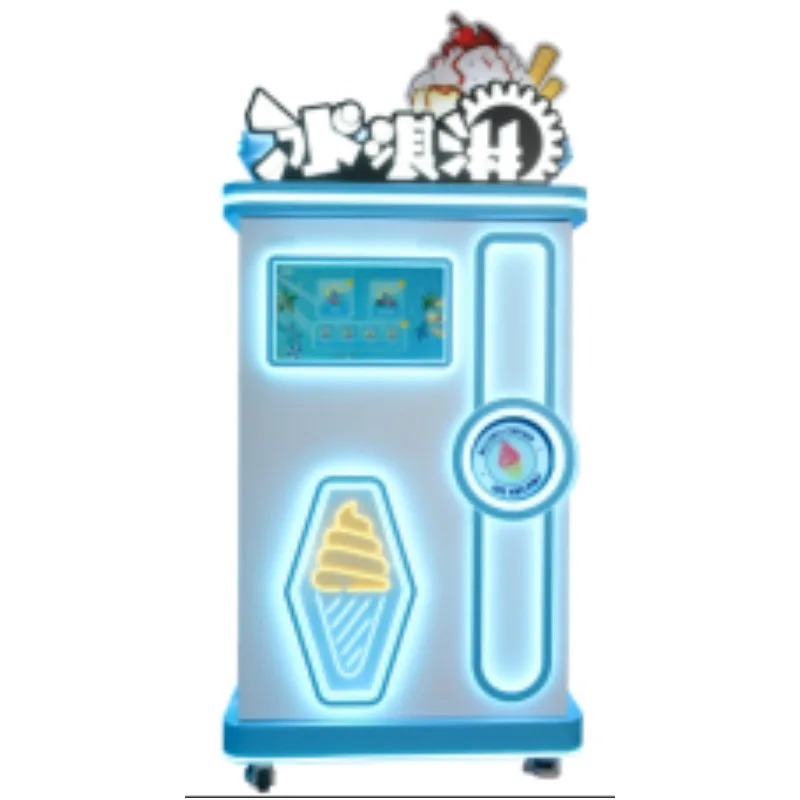 Automatic Soft Serve Ice Cream Vending Machine with 32 Inch Touch Screen Android System 4G WiFi Cloud Monitoring