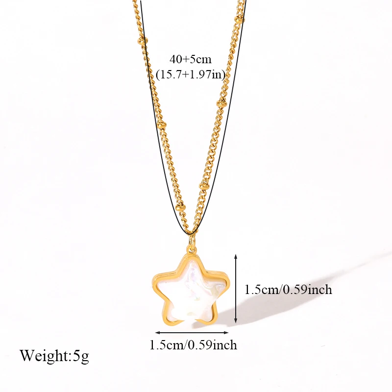 EILIECK 316L Edelstahl Stern-Blumen-Bären-Halskette Ohrringe für Frauen Mädchen Neues Trendiges Wasserdichtes Schmuckset Partygeschenk – Detail 10