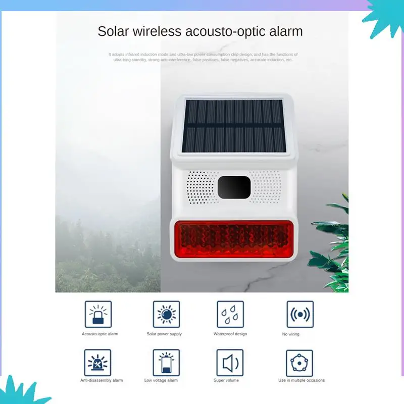 ABZW اللاسلكية الشمسية ستروب إنذار ضوء الصوت فلاش في الهواء الطلق إنذار صفارة الإنذار ل 433Mhz واي فاي GSM نظام إنذار للمنزل والمزرعة