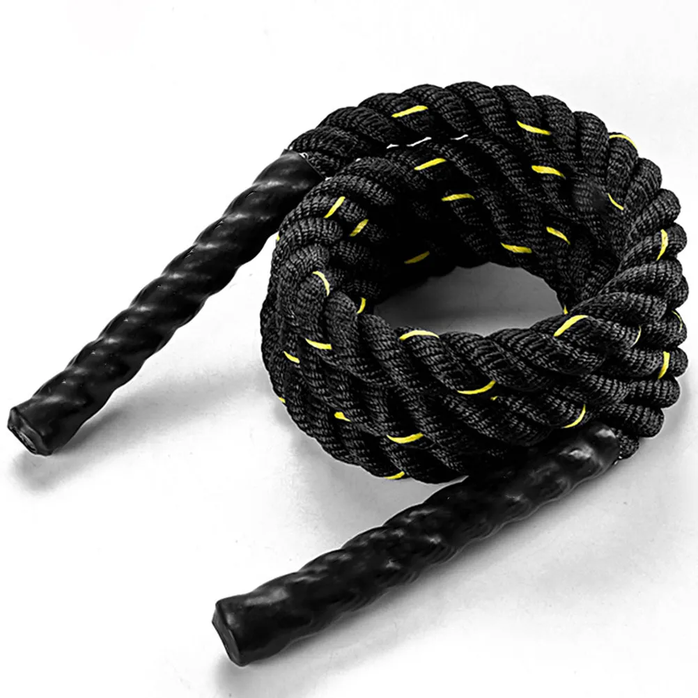 

1Pcs Strength Training Skipping Rope Black Diameter 25Mm Weight-Bearing Anti-Slip Fitness Jump Rope Mma Professional Competition