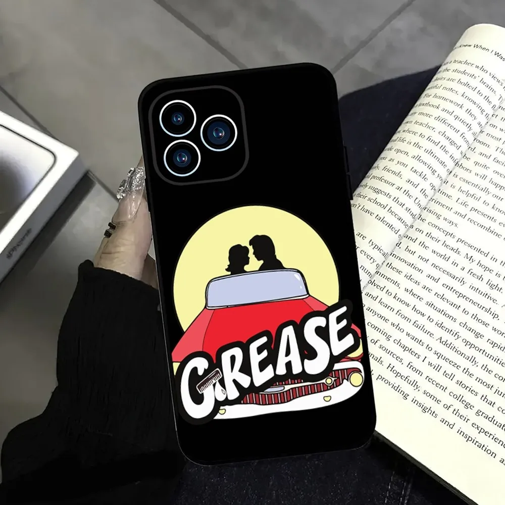 Grease movie Phone Case For iphone13 12 11 14 15 Pro Max XS Max XR X 14 15Plus Black Silicone Soft  Cover