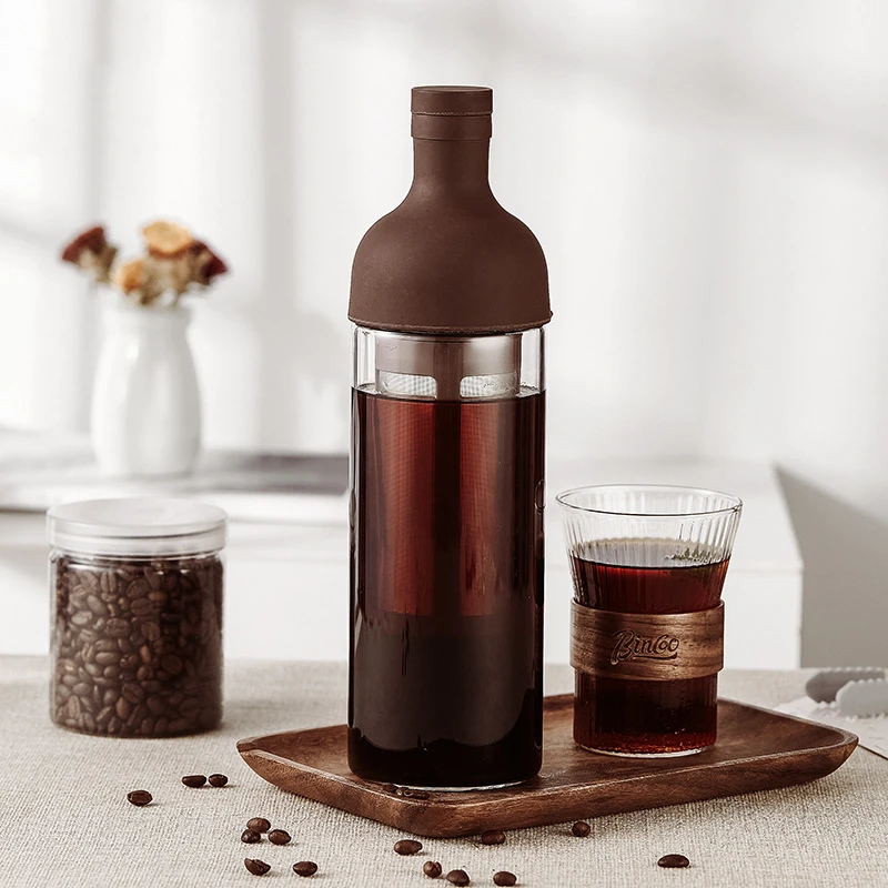 

1000ML Cold Brew Coffee Maker Glass Iced Coffe Pots Cafe Filter Juice Tea Teapot Kettle Portable Handmade for Home Summer