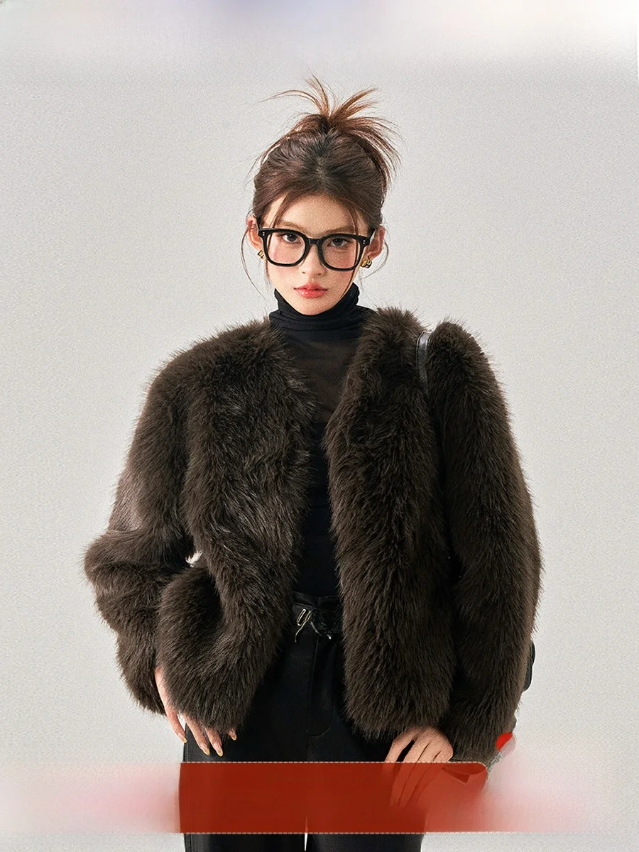 

Женское осенне-зимнее пальто WESTAYONE из кожи и меха, приталенное, с V-образным вырезом, новинка, для повседневной носки