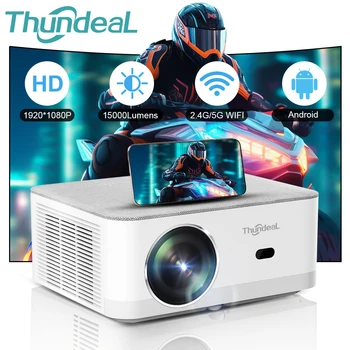 ThundeaL Projektör Android TD92 Pro 4K 1080P WiFi Full HD Projektör TD92Pro Taşınabilir 3D Video Akıllı Projektör Ev Sineması Sineması
