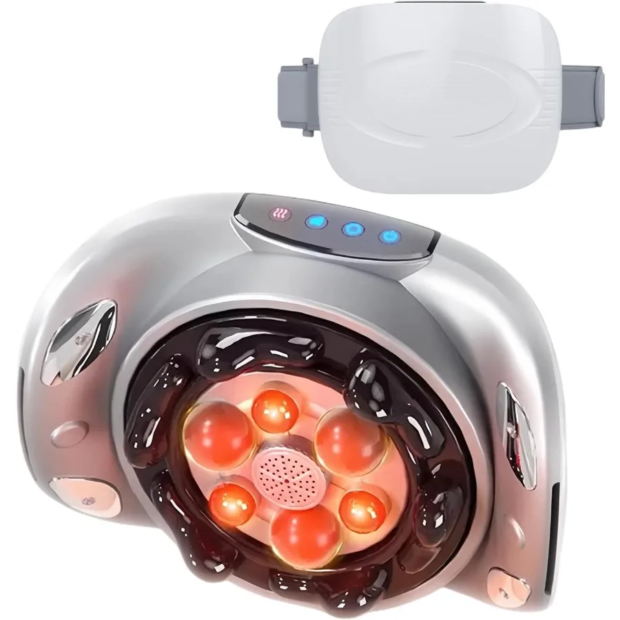 

Abdominal Massager Belt Electric Belly and Stomach Massage Machine with Dual Kneading Discs Soothing Heat Function Wireless and