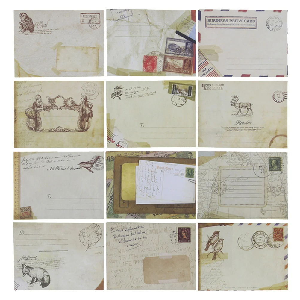 12pcs/set Vintage Mini Paper Envelope Retro European Style Small Envelope Scrapbooking Stationery Gift