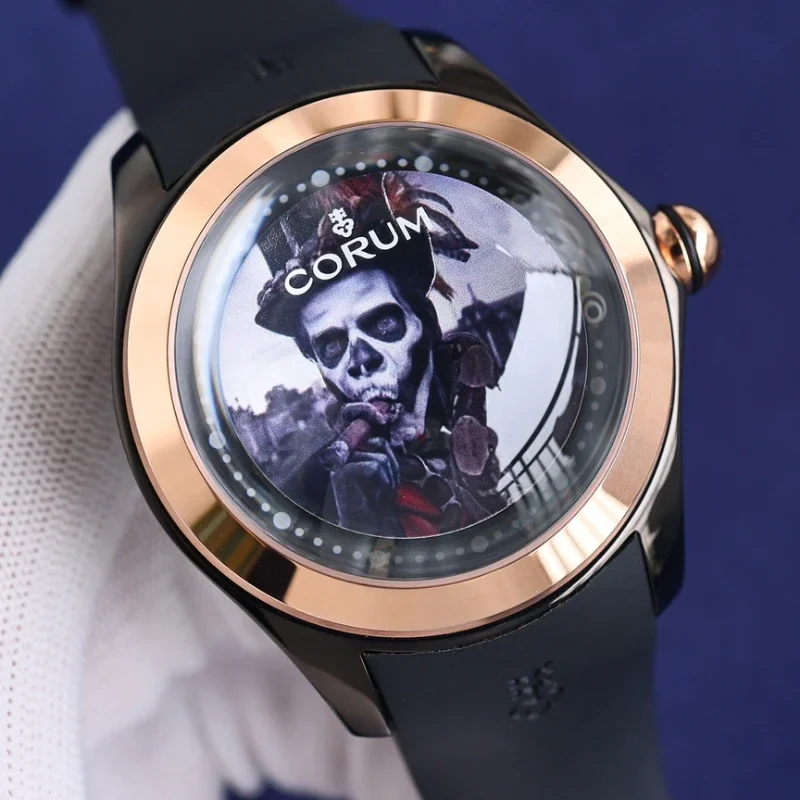 Bubble series 47mm floating tourbillon mechanical watch, fashionable and waterproof, whimsical and dark series clown